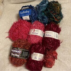 Fun Fur Big Scrap Yarn Lot#Y019 Crochet Knit Pompom Embellishments